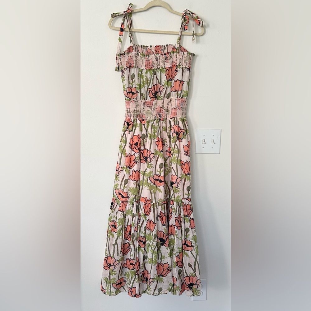 Tory Burch Floral Smocked Sundress S - Picture 6 of 9